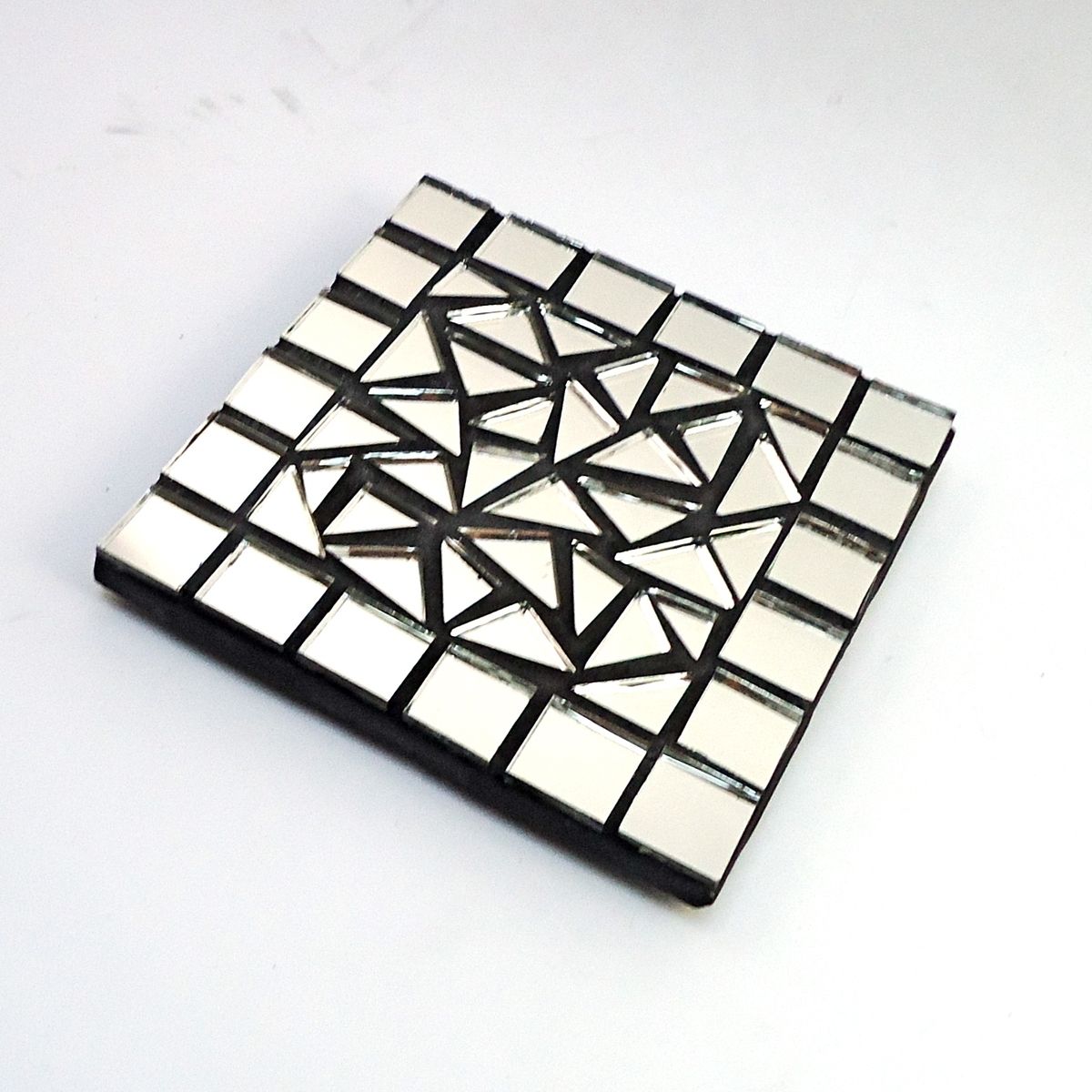 Handmade Mirror Mosaic Coaster by Live In Mosaics