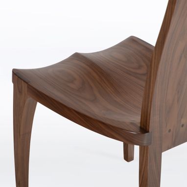 Custom Made Handmade Dining Chair In Solid Walnut Wood - Gazelle High Back