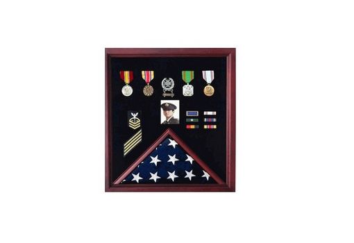 Custom Made Flag Photo And Badge Display Case