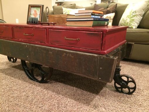 Custom Made Globe Cart Truck - Rare 1911 Metal Cart With Custom Cabinet