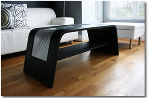 Custom Made Contemporary Wood & Metal Coffee Table