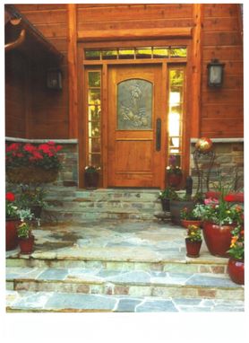 Custom Made Entry Door With Square Sidelights And Transom