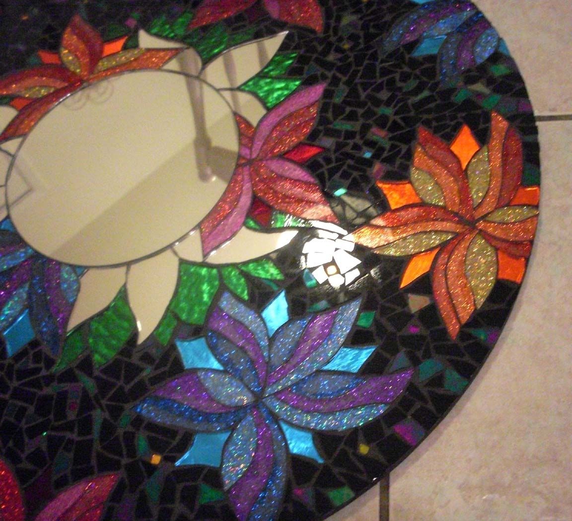 Custom Made Mosaic Stained Glass Mirror by Sol Sister Designs