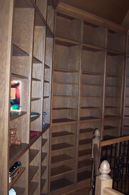 Custom Made Oak Library Bookcases Octagon 2 Story Room