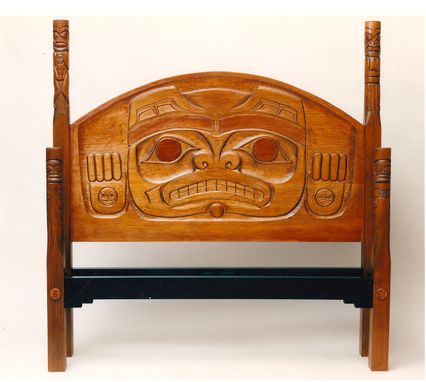 Custom Made Northwest Native American Carved Beds