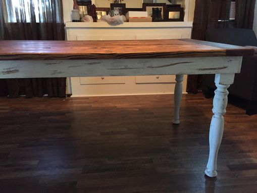 Custom Made Farmhouse Style Dining Tables With Turned Hardwood Legs