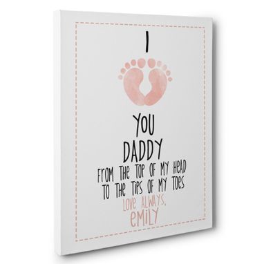 Custom Made I Love You Daddy Pink Canvas Wall Art