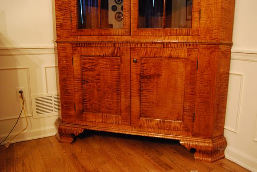 Hand Made Tiger Maple Corner Cupboard By Foster S Cabinet Shop