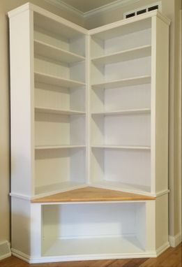 Custom Made Corner Bookcase With Seat / Farmhouse / Rustic / Coastal / Cottage / Shabby Chic / Book Case