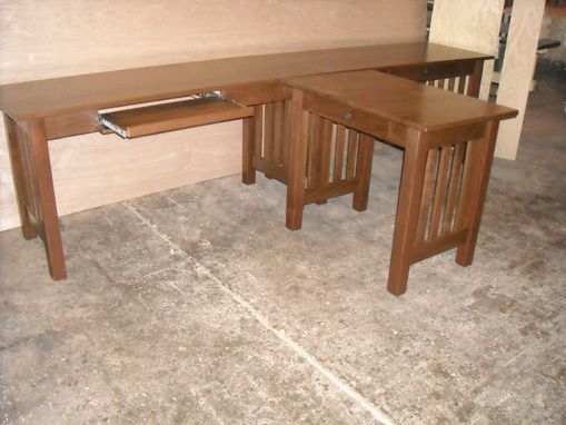 Custom Made Computer Work Table Mission Style Walnut Lumber