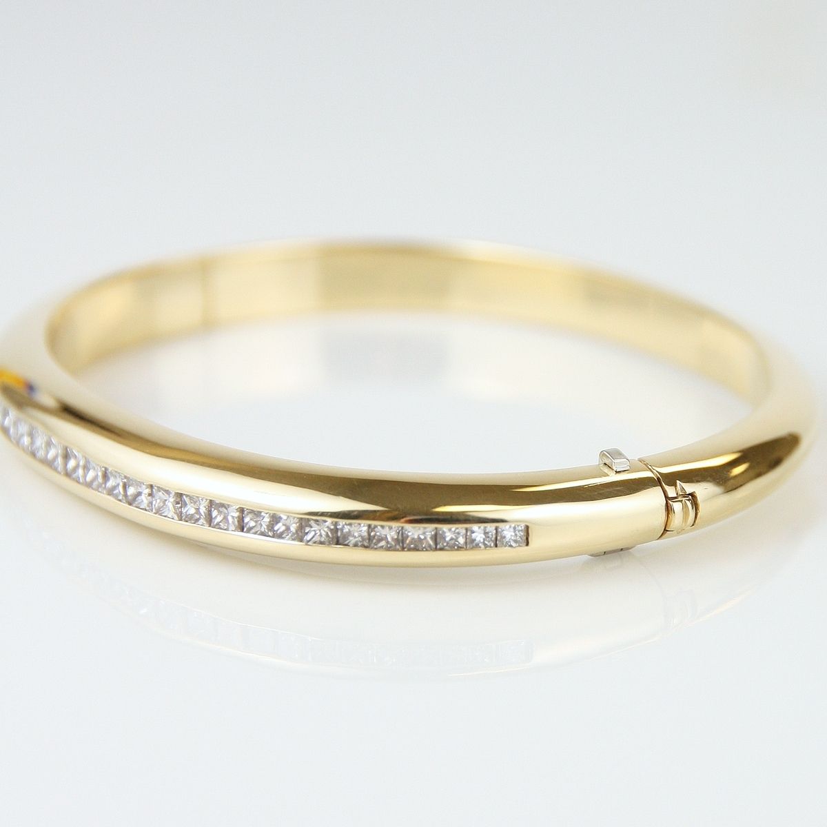 Hand Made Elegant 18kt Yellow Gold And Diamond Bangle Bracelet by ...