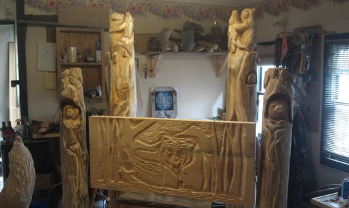 Custom Made Carved Queen Size Bed