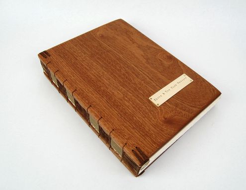 Custom Made Handmade Guest Book - Mahogany Wood Book - Large Rustic Wedding Guestbook Anniversary Book Fall Wedding
