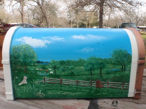 Custom Made Mailbox Hand Painted Massachusetts Sheep Ranch