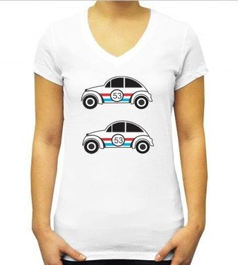 Custom Made Cute Car Tshirt- Modern Tshirt- Colorful Tshirt- Fun White Tshirt