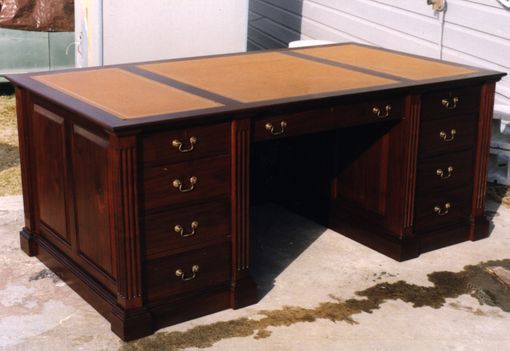 Custom Made Walnut Handcrafted Pilaster Desk