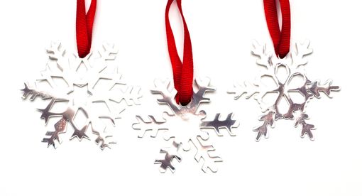 Custom Made Snowflake Ornaments Set Of Three