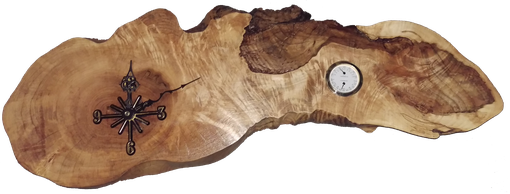 Custom Made Live Edge Maple Clock With Thermometer