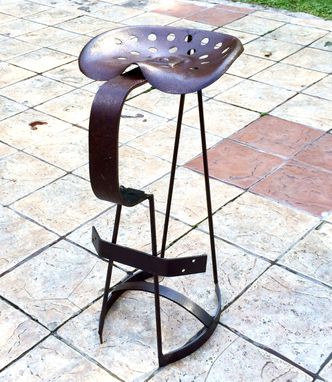 Custom Made Vintage Tractor-Seat Bar Stool, Directors Chair