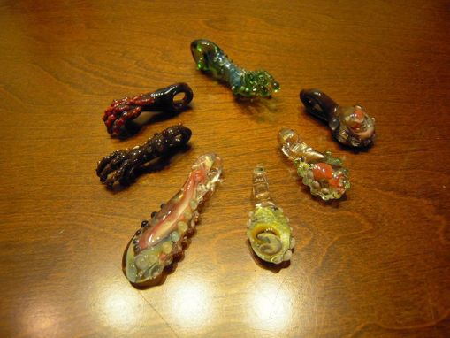 Custom Made Mushroom Implosion Pendants - Large Heady Glass Focal Beads For Hemp!