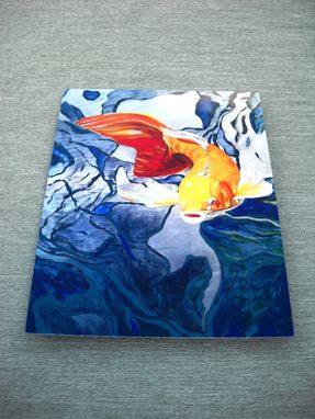 Custom Made Koi Fish On Metal Aluminum Print, 'Swimming Through Color'