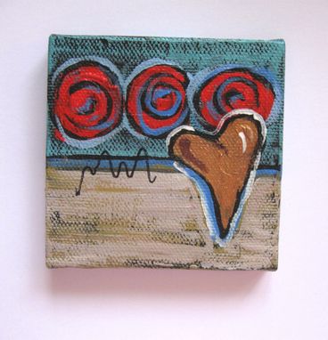 Custom Made Valentine's Miniature Heart Painting Original Acrylic On A Mini Canvas