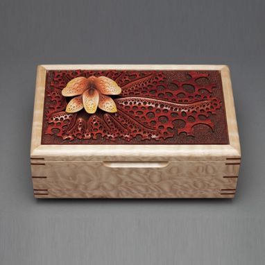 Custom Made Wood Jewelry Box "Orchid"