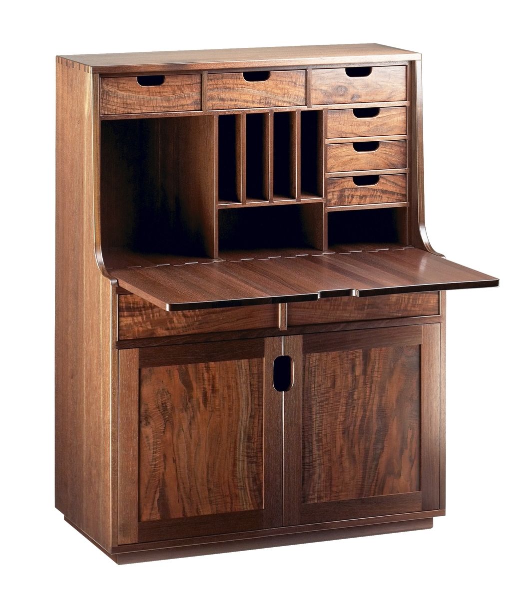 Hand Made Contemporary Claro & Black Walnut Secretary Desk by Nordstrom ...