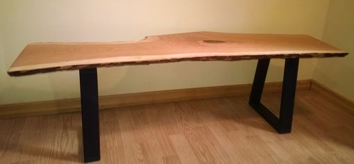 Custom Made Live Edge Cherry Slab Bench / Coffee Table