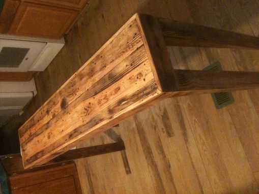 Custom Made Rustic Pine Distressed Sofa Table