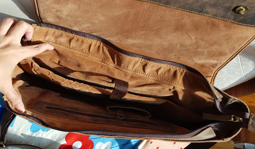 Custom Made Distressed Brown Leather Crossbody Purse Vintage Bag Shoulder Bag, 70s Purse, Hippie Purse