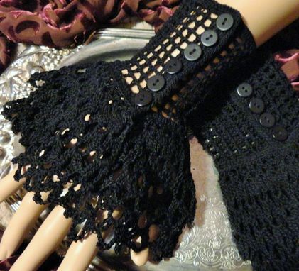 Custom Made Lace Crochet Steampunk Victorian Goth Wrist Cuffs