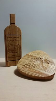 Custom Made Wine Lovers Personalized Cutting Board Gift Set (2 Pcs)
