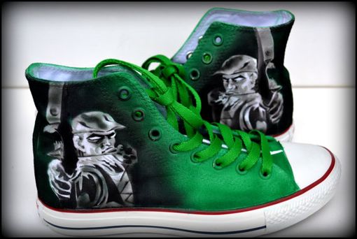 Custom Made Green Arrow Sneakers, Mens Converse, Custom Converse, Unisex Sizes