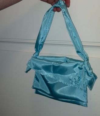 Custom Made "Tailored Clothing For You"  Example - Teal Taffetta Dress, Sash And Purse