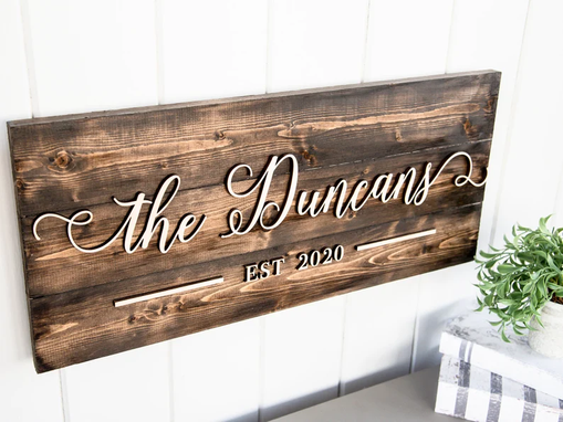 Custom Made Personalized Last Name Sign  Family Name Sign, Wood Signs Decor