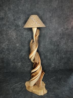 Custom Made Juniper Floor Lamp With Turquoise Inlay