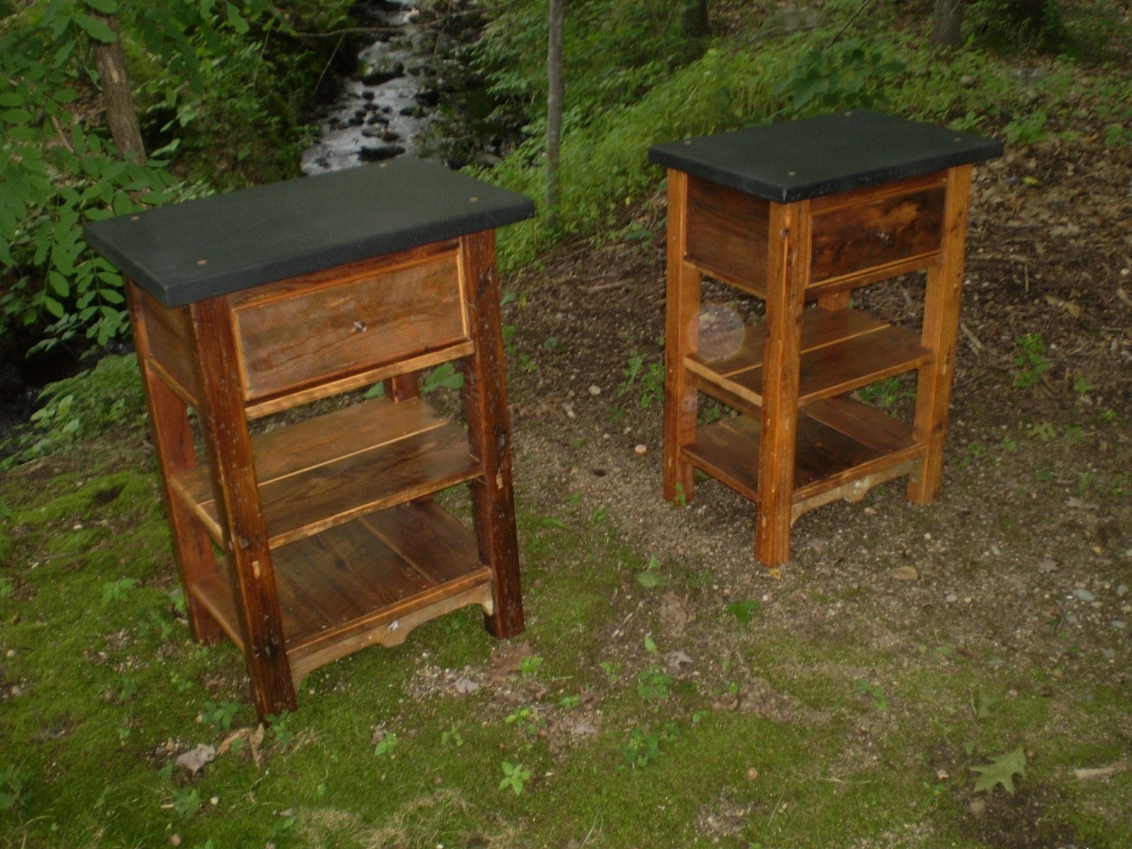 Hand Crafted Custom Reclaimed Soapstone Top Bathroom Stands by Rustique