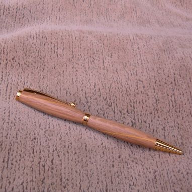 Custom Made Wood Pen Of Elm With Veneer Accent S003