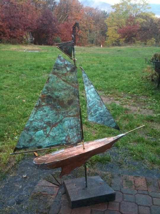 Custom Made Copper Sailboat Weathervane by Matthew Weinberger