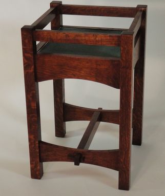Custom Made Mission White Oak And Tile Plant Stand