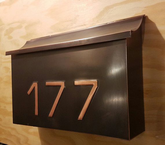 Custom Large Patina Copper Mailbox With Embossed House Numbers By Custom Made Large Patina Copper Mailbox With Embossed House Numbers