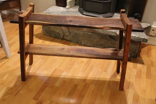 Custom Made Walnut Hall Table, Rustic Modern. The Mendota