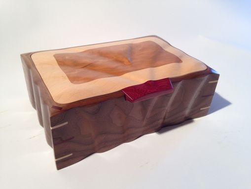 Custom Made Sculpted Keepsake Box In Walnut, Maple & Cherry
