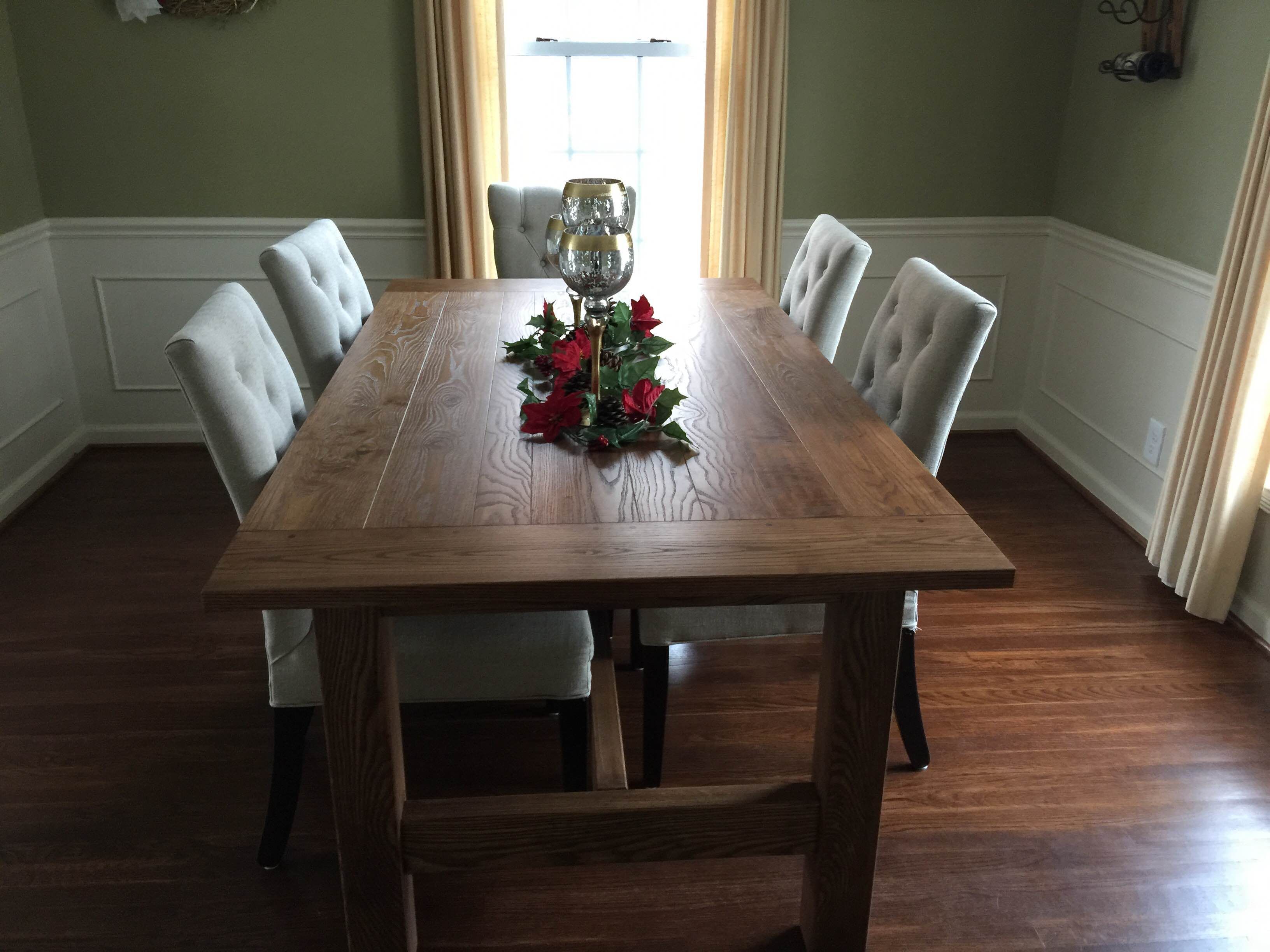 Hand Crafted Breadboard Rustic Farmhouse Table by Glessboards