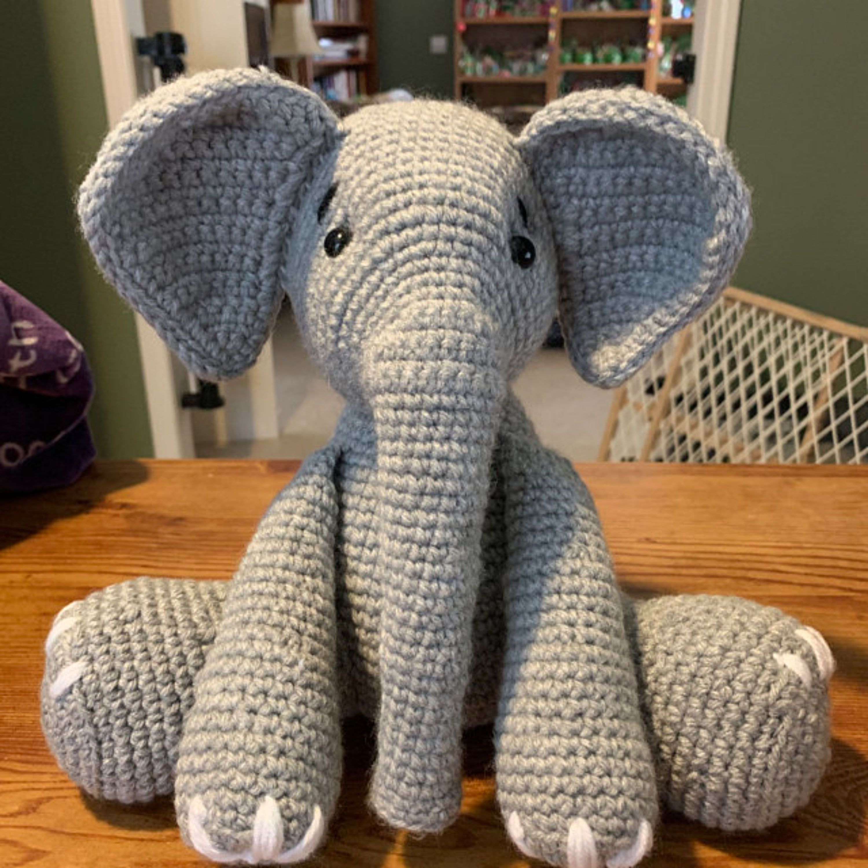 Handmade Customizable Crochet Elephant, gift, photo prop