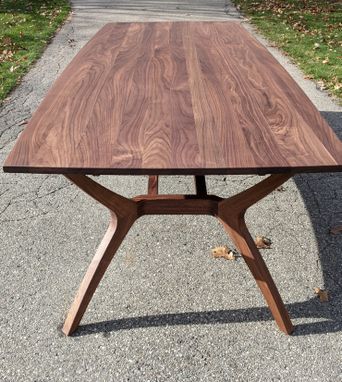 Custom Made Mid Century Inspired Walnut Dining Table