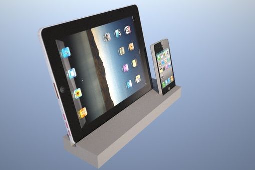 Custom Made Concrete Ipad + Iphone Docking/Charging Stand