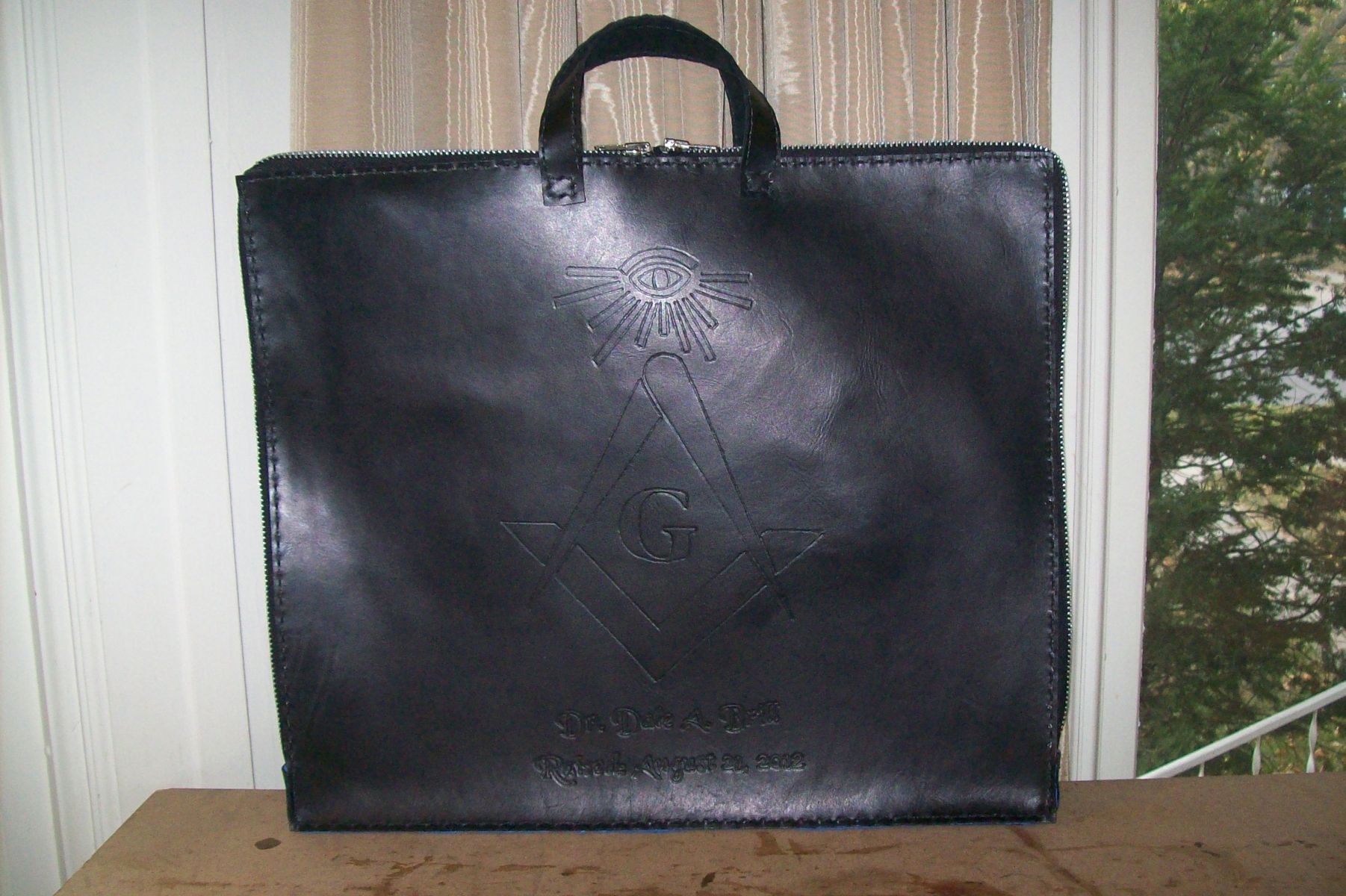 Masonic Half Apron Case Vinyl Handles Zipper Freemason Fraternity NEW! 