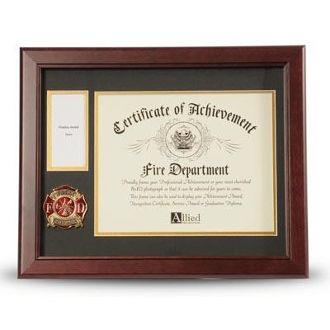 Custom Made Firefighter Medallion Certificate And Medal Frame
